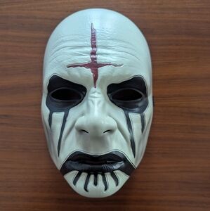 Scary Halloween Costume Black Tears Upside Down Cross Masquerade Mask Pre Owned